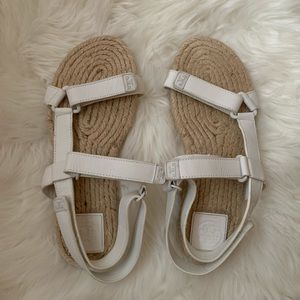 Tory Burch Espadrille White Velcro Sandal